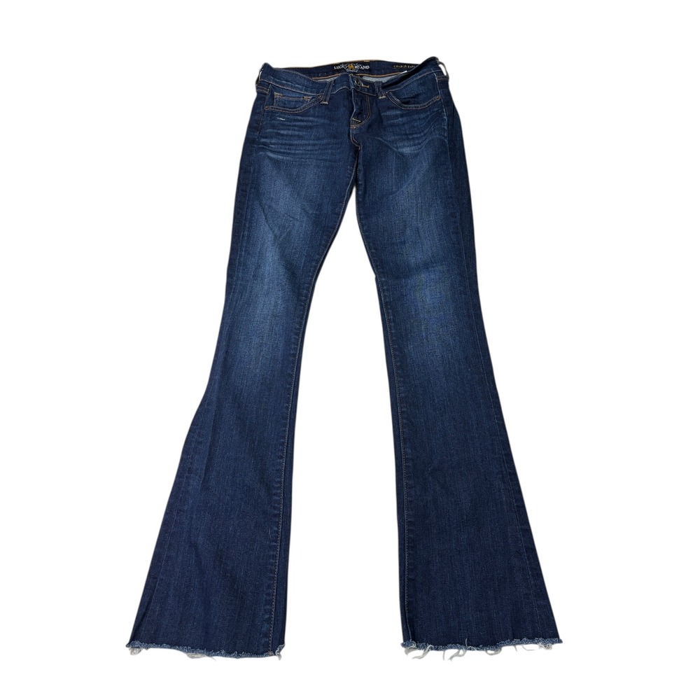 Lucky Brand Charlie Baby Boot Jeans Dark Wash Frayed Hem Women's Size 00 W28 L30